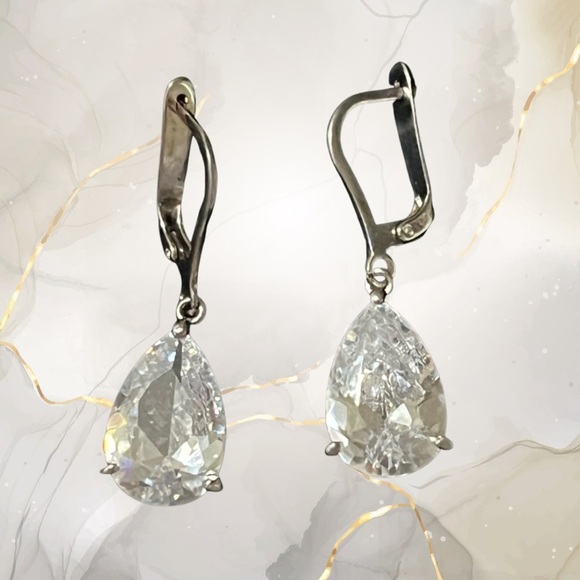 Sterling Silver 925 Elegant Silver Drop Earrings - Picture 1 of 4